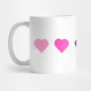 Bi+ Hearts Omnisexual Flag (Solid) Mug